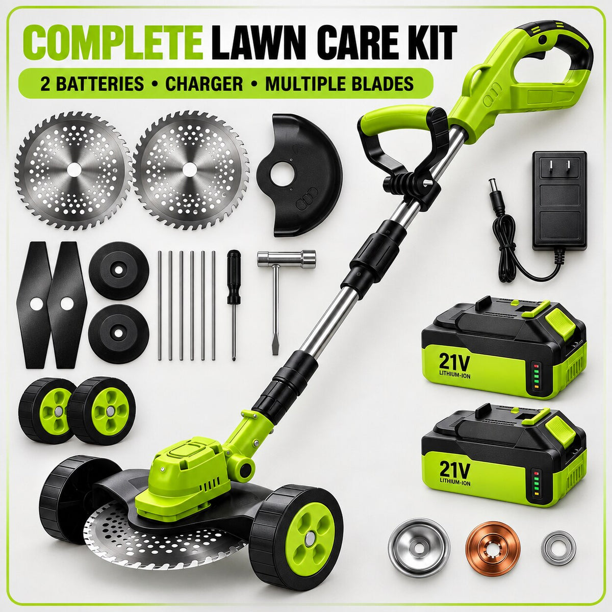 🔥 Summer Sale – 21V Cordless 3-in-1 Lawn Mower | Mower, Trimmer & Edger