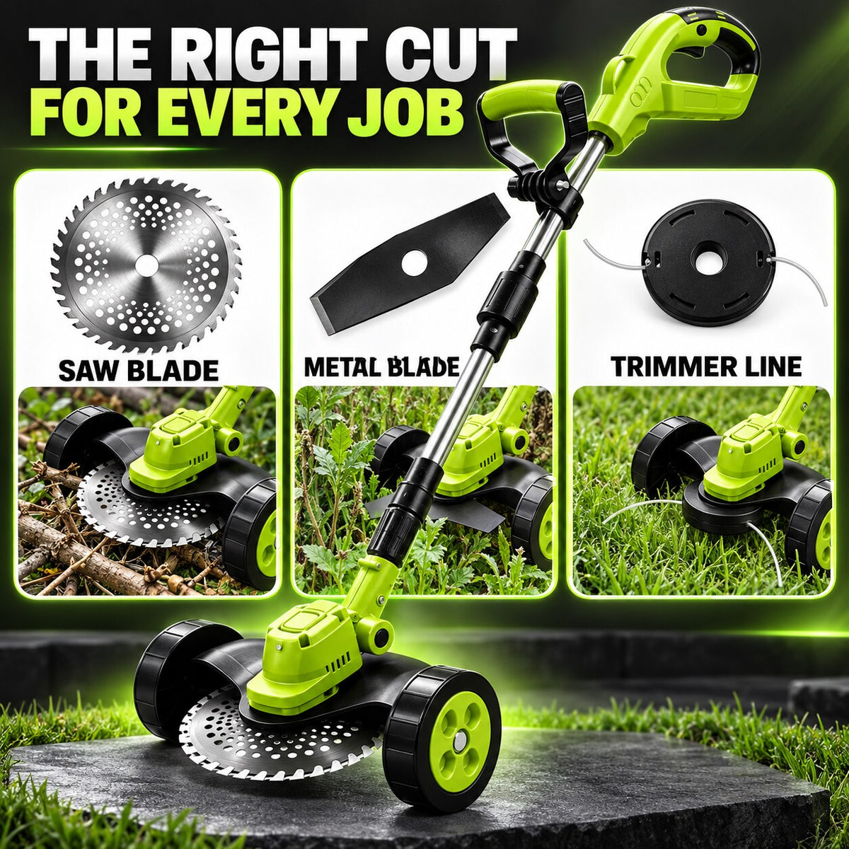 🔥 Summer Sale – 21V Cordless 3-in-1 Lawn Mower | Mower, Trimmer & Edger