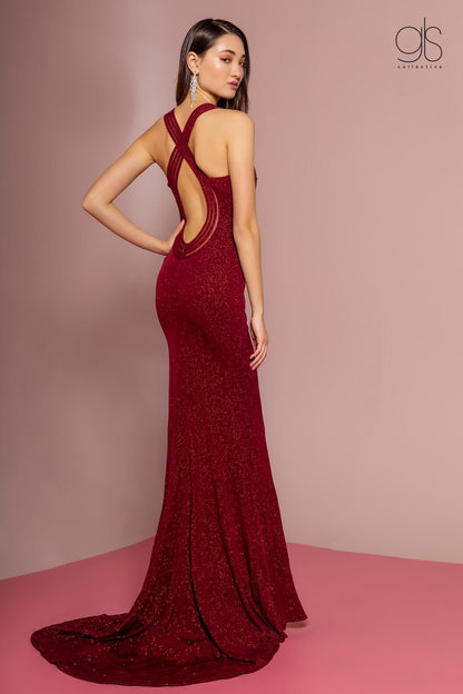 Long Formal Sleeveless Prom Open Back