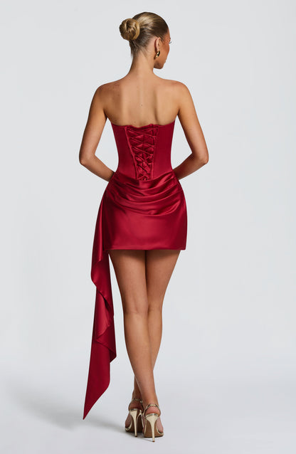 Mona Mini Dress - Deep Red