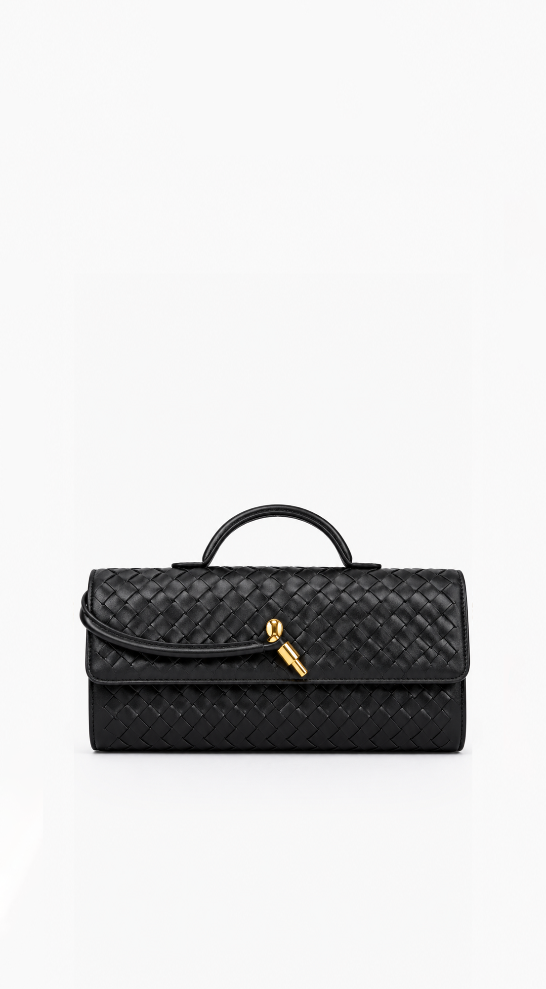 Milano Woven Clutch Handbag - Black