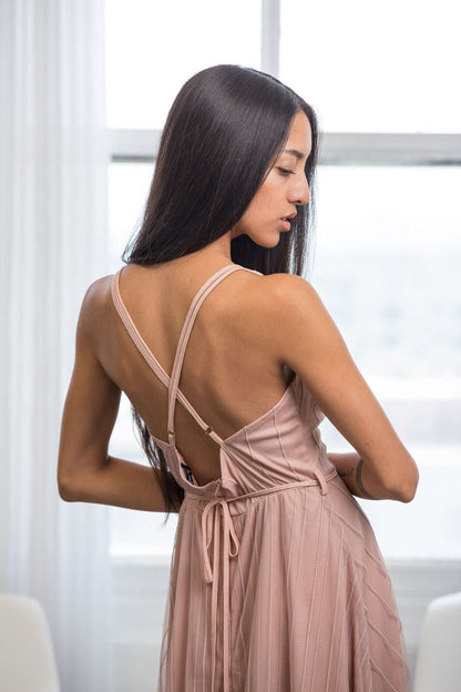 Sadie Mauve Tulle Spring Midi Dress