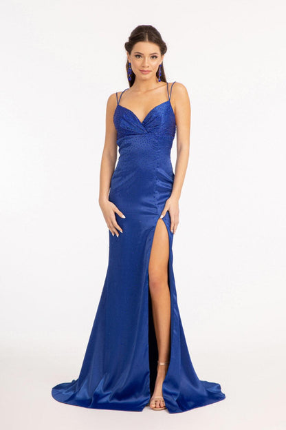 Sleeveless Long Satin Mermaid Prom Dress