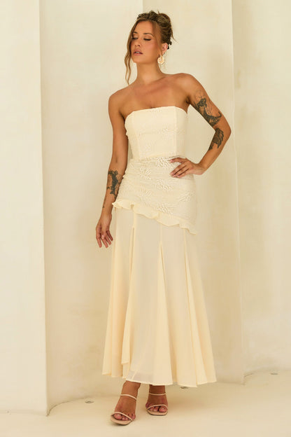 Sugar Reverie Lace Maxi Dress - Ivory
