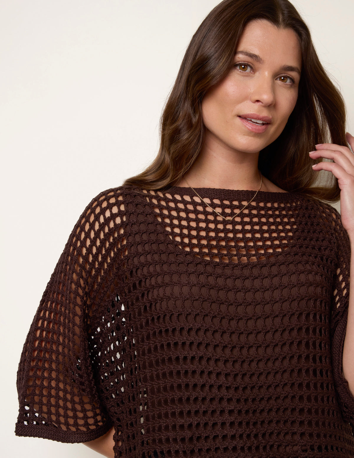 Round Neck Net Top