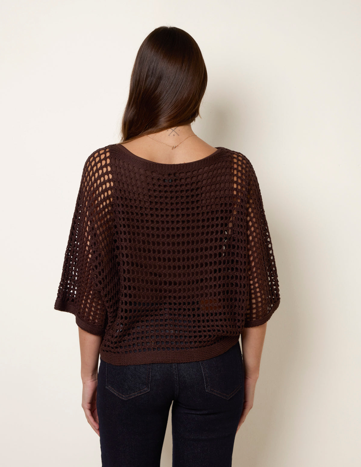 Round Neck Net Top