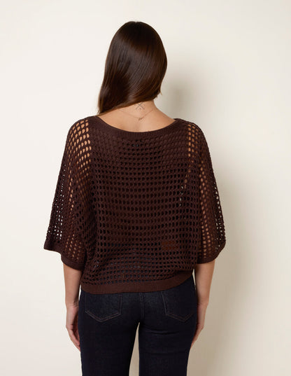 Round Neck Net Top