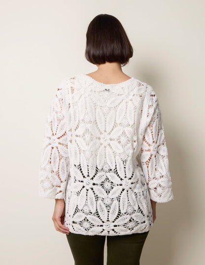 Flower Crochet Long Sleeve Top
