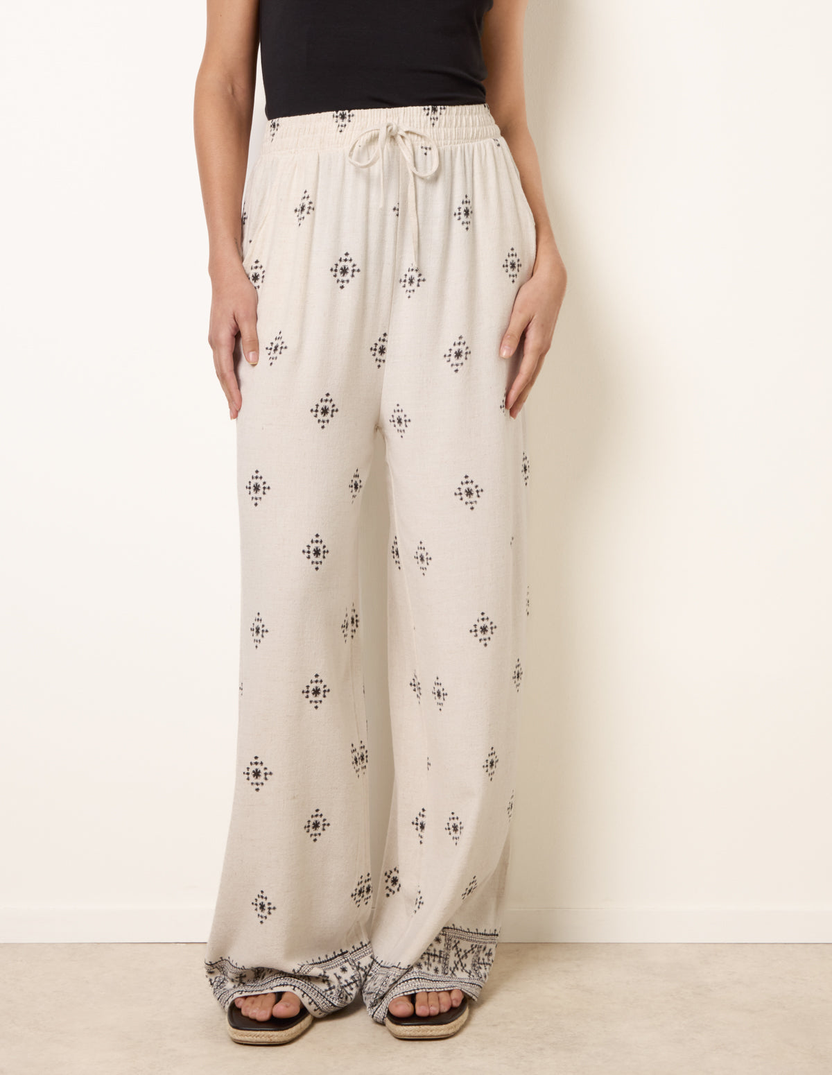 Trousers With All Over Embroidery