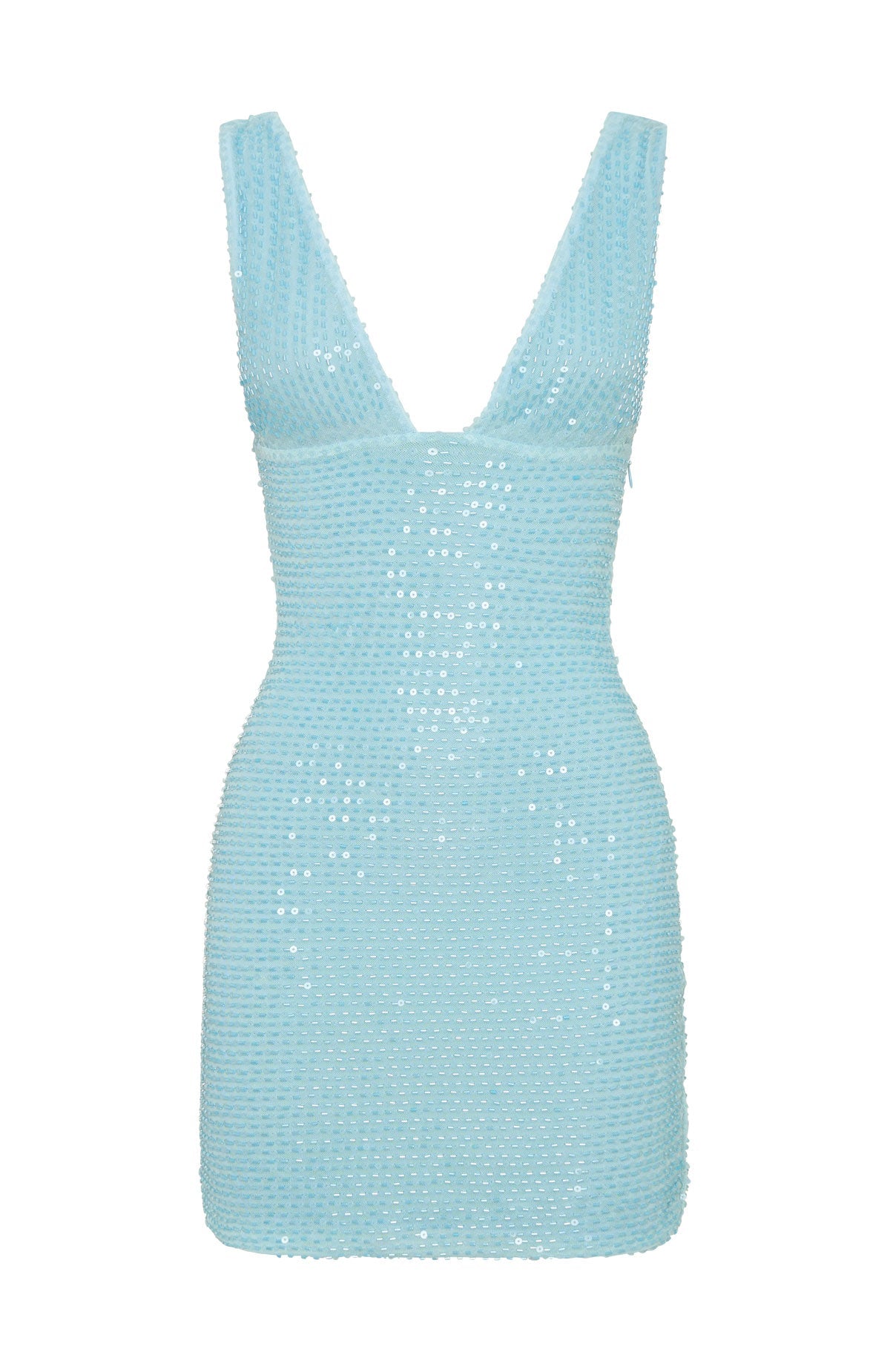 I Believe In You Beaded Mini Dress Baby Blue