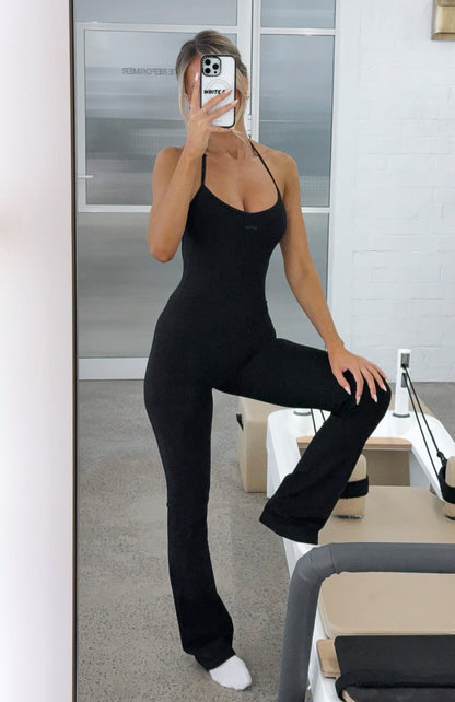 Kinetic Flare Jumpsuit Black