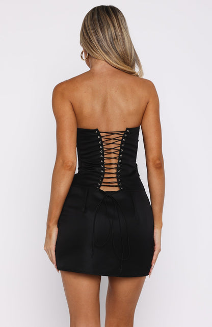 Rendezvous Strapless Mini Dress Black
