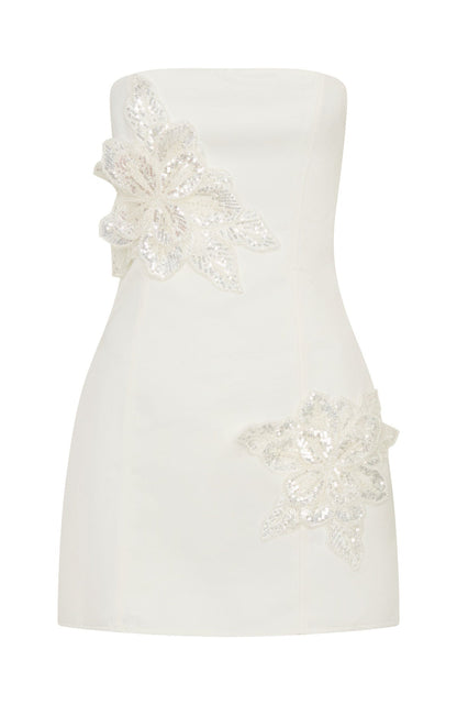 Rendezvous Strapless Mini Dress Cream
