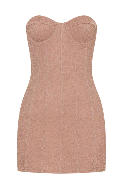 Walk Of Fame Strapless Mini Dress Champagne