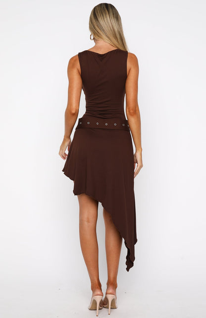 Worth My Time Midi Dress Chocolate